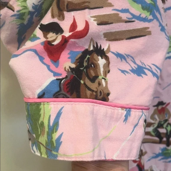 Nick & Nora Pink Western Print Pajama Top size small 3/2010